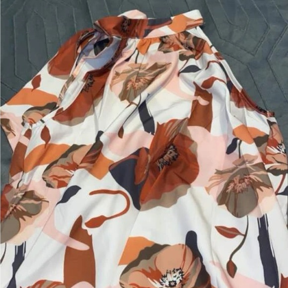 Boho Floral Print Halter Top Blouse Shirt - Picture 7 of 8